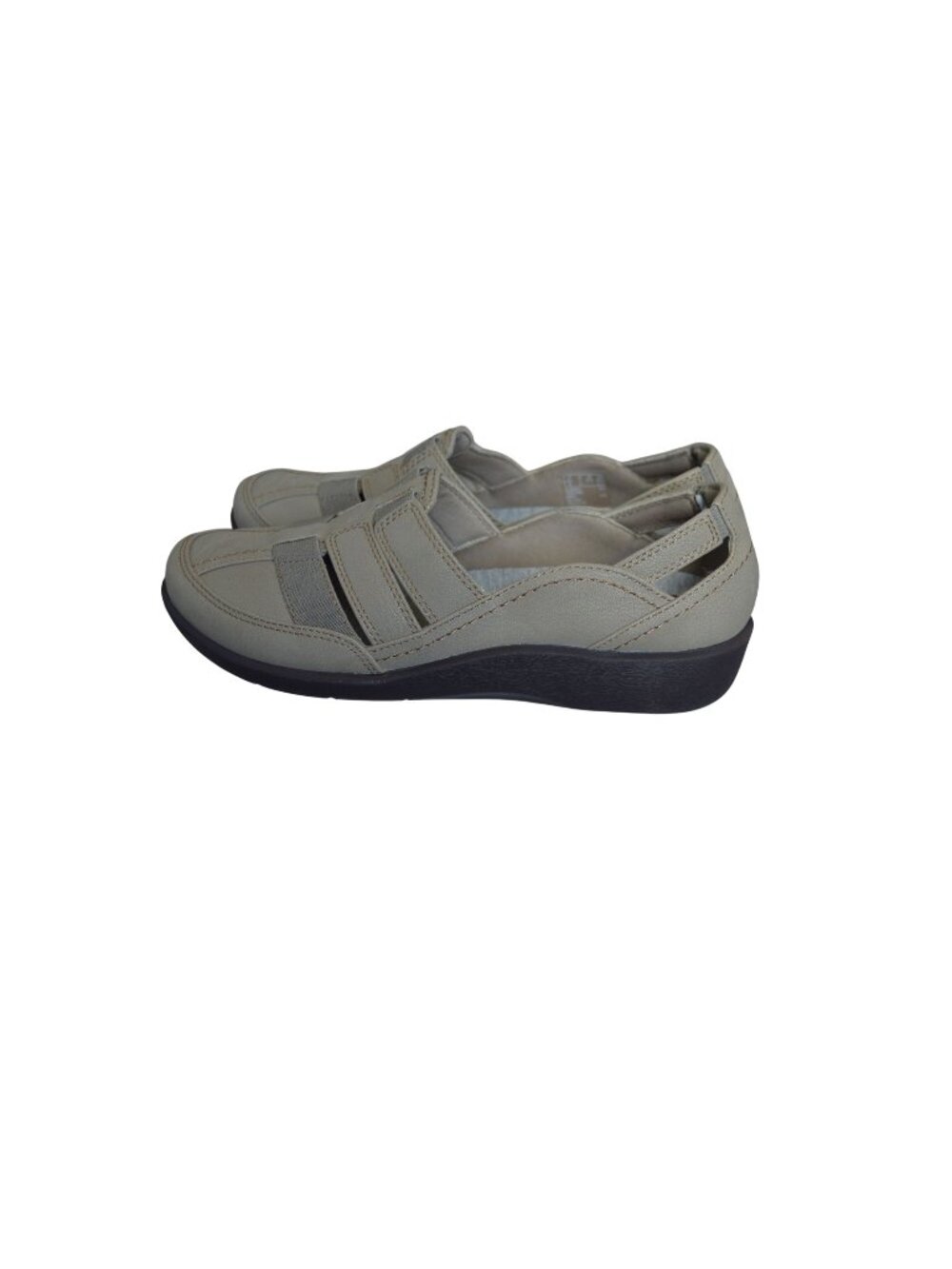 New Clarks Sillian Stork Slip On Walking Shoes Women's Size 7W Sand Beige Casual